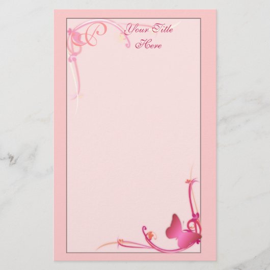 Monogram Butterfly Stationierung Briefpapier (Vorderseite)