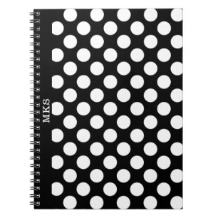 Monogram BW Polka Dotsheet Notizblock