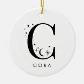 Monogram C Celestie Name Keramik Ornament (Vorne)