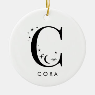 Monogram C Celestie Name Keramik Ornament