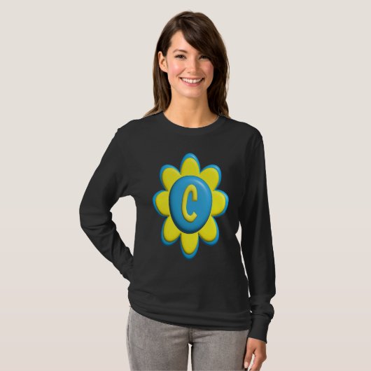 Monogram C Colorful Flower T-Shirt (Vorne ganz)