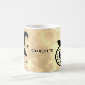 Monogram C Halloween Sky Hexenspinnen Name Kaffeetasse (Mittel)