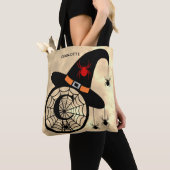Monogram C Halloween Sky Hexenspinnen Name Tasche (Von Nahem)