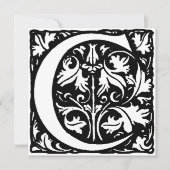 Monogram C Initial Black and White Floral Pattern (Vorderseite)