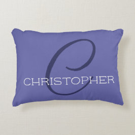 Monogram C Initial Periwinkle Blue Dekokissen