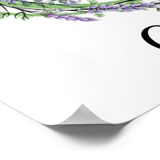 Monogram C Lavender Eucalyptus Kinderzimmer Poster (Ecke)