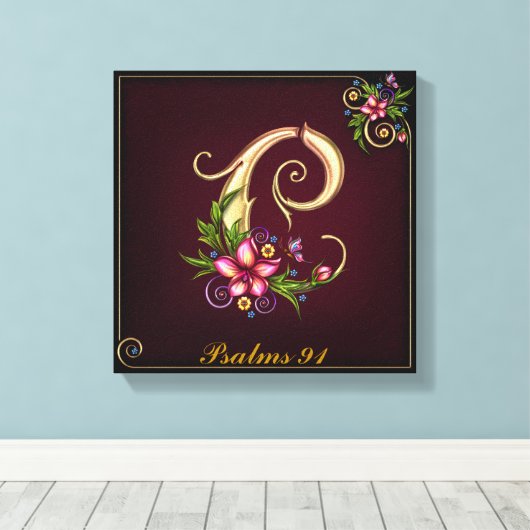 Monogram C Premium Wrapped Canvas (Gloss) Leinwanddruck (Insitu (Holzboden))