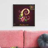 Monogram C Premium Wrapped Canvas (Gloss) Leinwanddruck (Insitu (Wohnzimmer))