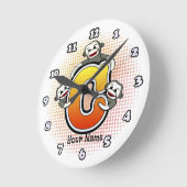 Monogram C Socken Monkey-Uhr Runde Wanduhr (Winkel)