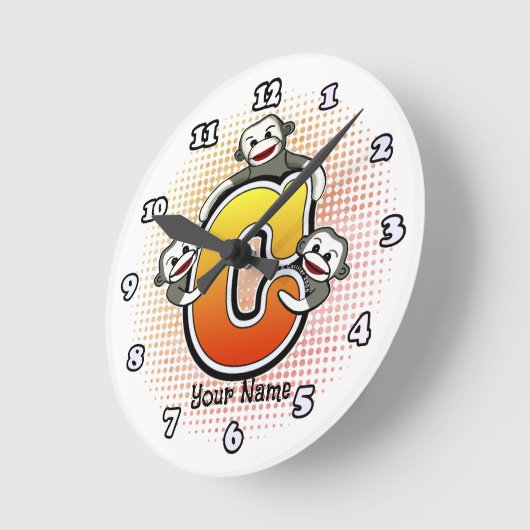 Monogram C Socken Monkey-Uhr Runde Wanduhr (Winkel)