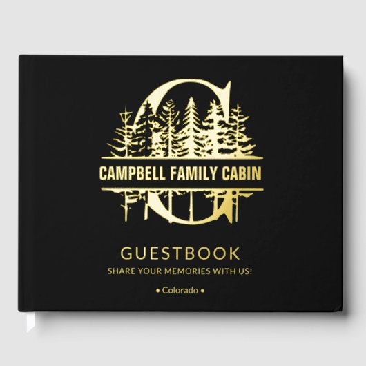 Monogram C Vacation Rental Cabin House Lake House Gästebuch (Vorderseite)