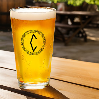 Monogram C - Viking Style - Pint Glass Glas