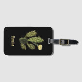 Monogram Cactus Blume Vintag Black Luggage Tag Gepäckanhänger (Vorderseite (Horizontal))