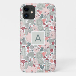 Monogram Cactus Pink Mint Succulents Desert Pflanz Case-Mate iPhone Hülle