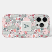 Monogram Cactus Pink Mint Succulents Desert Pflanz Case-Mate iPhone Hülle (Rückseite (Horizontal))