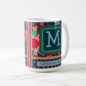 Monogram Caffeinate & Educate Teacher Initial Kaffeetasse (VorderseiteRechts)