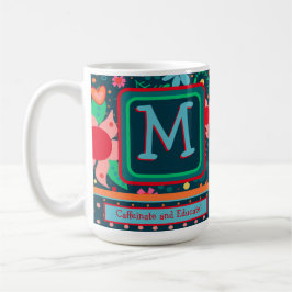 Monogram Caffeinate & Educate Teacher Initial Kaffeetasse