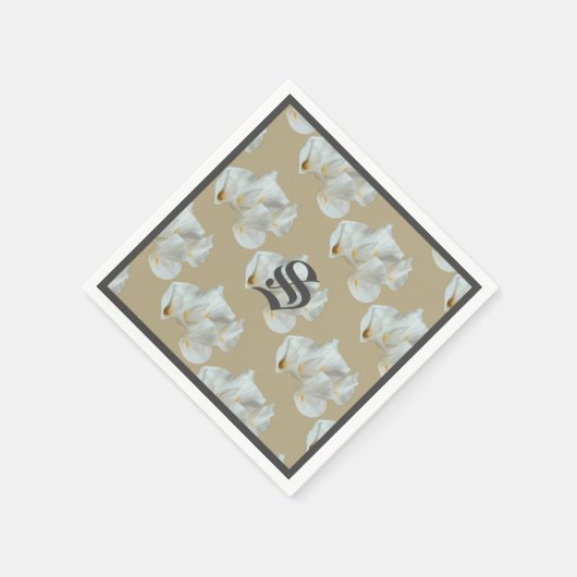 Monogram Calla-Lilien Serviette (Ecke)