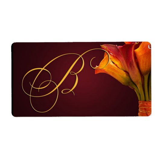 Monogram Calla lily Wedding Stickers (Vorne)