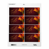 Monogram Calla lily Wedding Stickers (Vorne)