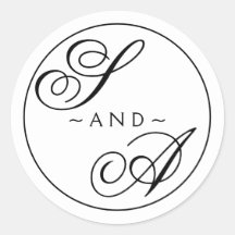 Monogram Calligraphy black and white Wedding