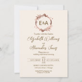Monogram Calligraphy Foto Wedding Einladung (Vorderseite)