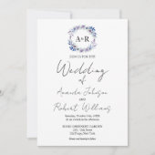Monogram Calligraphy Foto Wedding Einladung (Vorderseite)