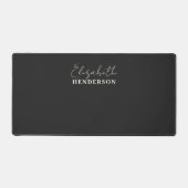 Monogram Calligraphy Girly Black Schreibtischunterlage (Vorderseite)