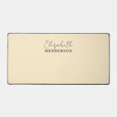 Monogram Calligraphy Girly Yellow Schreibtischunterlage (Vorderseite)