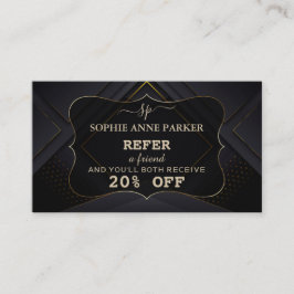 Monogram Calligraphy Gold Beruflich Makeup Empfehlungskarte