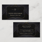 Monogram Calligraphy Gold Professional Makeup Visitenkarte (Vorne/Hinten)