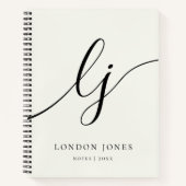 Monogram Calligraphy Script Initials Elegant Ivory Notizblock (Vorderseite)