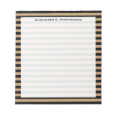 Monogram Camel Brown and Black Strip Notizblock (Vorderseite)