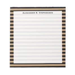 Monogram Camel Brown and Black Strip Notizblock
