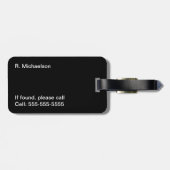 Monogram Camera Luggage Tag - Schwarz & Weiß Gepäckanhänger (Rückseite horizontal)