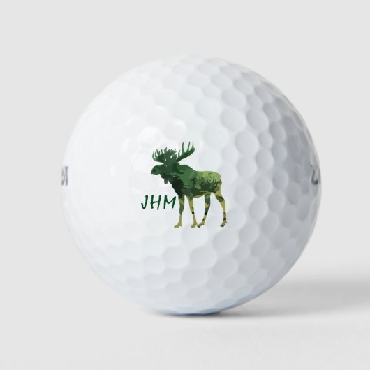 Monogram Camouflage Elche Animal Nature art art Golfball (Vorderseite)