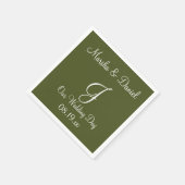 Monogram Camouflage Green Simple Single Color Pape Serviette (Ecke)