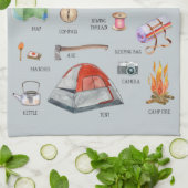 Monogram Camping Guide | Aquarell-Illustrationen Geschirrtuch (Gefaltet)