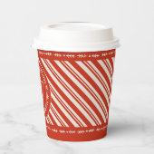 Monogram Candy Cane Stripe Pappbecher (Links)