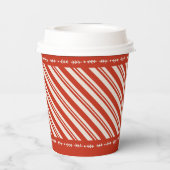 Monogram Candy Cane Stripe Pappbecher (Rückseite)