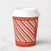 Monogram Candy Cane Stripe Pappbecher (Rechts)