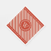 Monogram Candy Cane Stripe Serviette (Ecke)