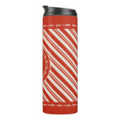 Monogram Candy Cane Stripe Thermosbecher (Nach rechts gedreht)