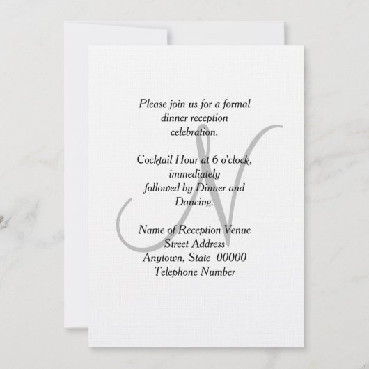 Monogram Cantaloupe Blue Geometric Empfang Einladung (Rückseite)