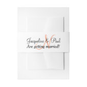 Monogram Cantaloupe Blue Wedding Einladungsbanderole (Vorderseite Beispiel)