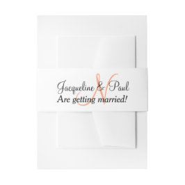 Monogram Cantaloupe Blue Wedding Einladungsbanderole