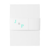 Monogram Cantaloupe Blue Wedding Einladungsbanderole (Rückseitenbeispiel)