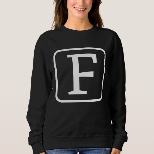 Monogram Capital Letter F Initial Alphabet Women M Sweatshirt (Vorderseite)