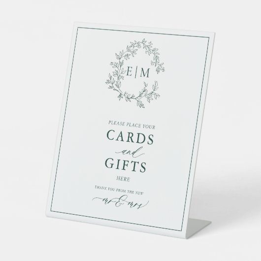 Monogram Card & Geschenke für Smaragdgrünes Wappen Sockelschild (Vorderseite)