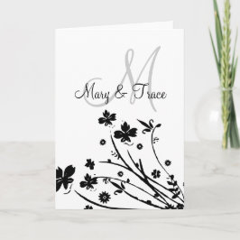 Monogram Cards- Black Floral Swirl